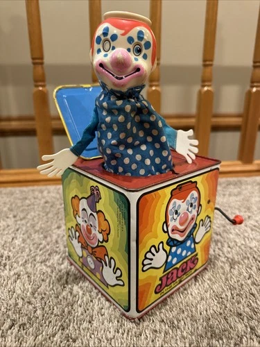 Vintage 1971 Mattel Jack in the Music Box Tin Toy Clown