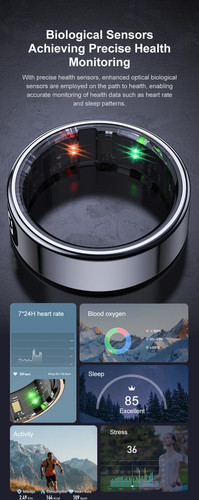 Smart Ring Waterproof Digital Display Heart Rate Sleep Sport Tracker Men Jewelry - Picture 5 of 26