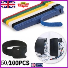 100xReusable Ties Velcros Hook and Loop Fastener Tape Nylon Cable Ties Straps..
