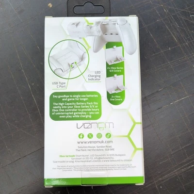 Venom VS2874 High Capacity Xbox Controller Battery - White (Pack of 2) - Image 1 of 4
