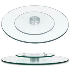 Glass Lazy Susan Turntable Rotating Serving Platter Dining Table Cake Decorating