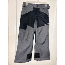 Obermeyer Kids Ski Snow Pants Gray Black Insulated Waterproof Teen M 10-12