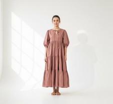 Indian Boho Cotton Dress Colourful Summer Wear Comfy Mom Beach Outfit