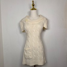 tc fashion ivory white knit sweater dress y2k coquette whimsy softgirl chic snow