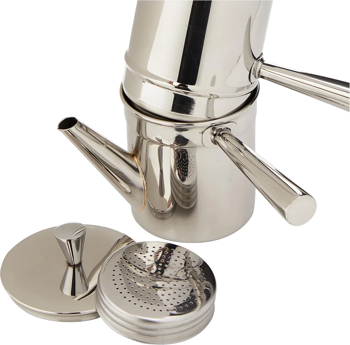 Cafetera napolitana, acero inoxidable, plateada, 1-2 tazas