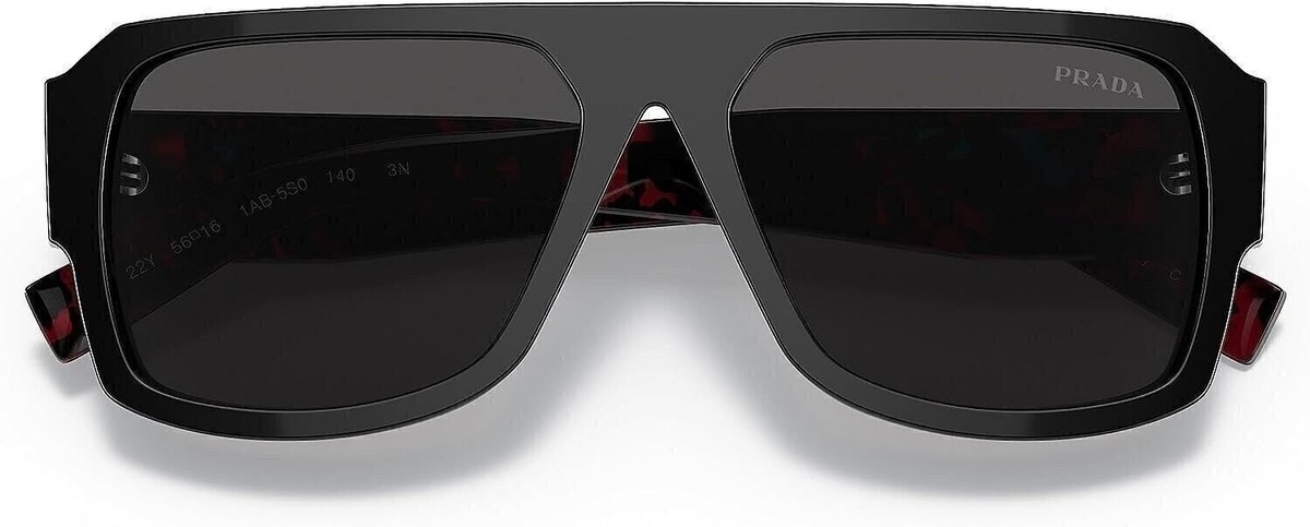 Prada PR 22YS 1AB5S0 Black Plastic Sunglasses Grey Lens