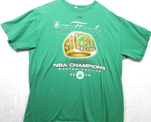 Boston Celtics Shirt Mens Large Green NBA Basketball 2008 Champions The Finals