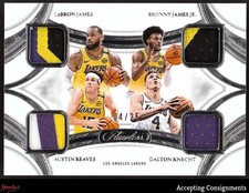 2024 Flawless LeBron James Reaves Bronny Dalton Knecht RC Rookie QUAD PATCH /25
