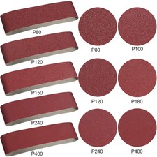 Sanding Belt Set 22pc 4x36" 80-400 Grit  6" PSA Discs for Bench Sander Woodwork