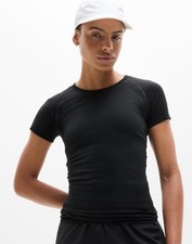 Athleta Momentum seamless tee- small- black- nwt