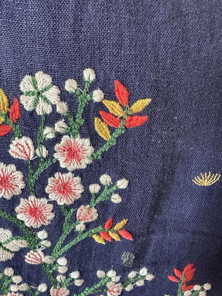 Alice + Olivia Beautiful Floral Embroidered Linen Blazer Sz 8 - Image 4 of 4