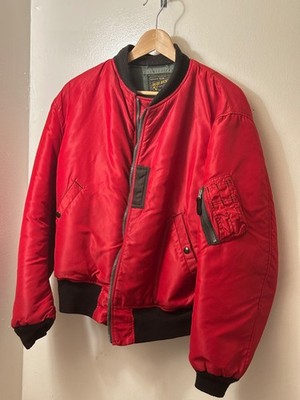 Red Buzz Rickson MA-1 nylon flight jacket made in Japan XL extra large US L used