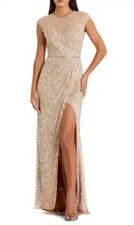 MAC Duggal Embellished Gown, Sz 2, New, Champagne