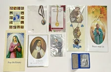 Catholic Religious Lot Metal of St. Jude Prayer Cards Necklaces Bookmark 9 items