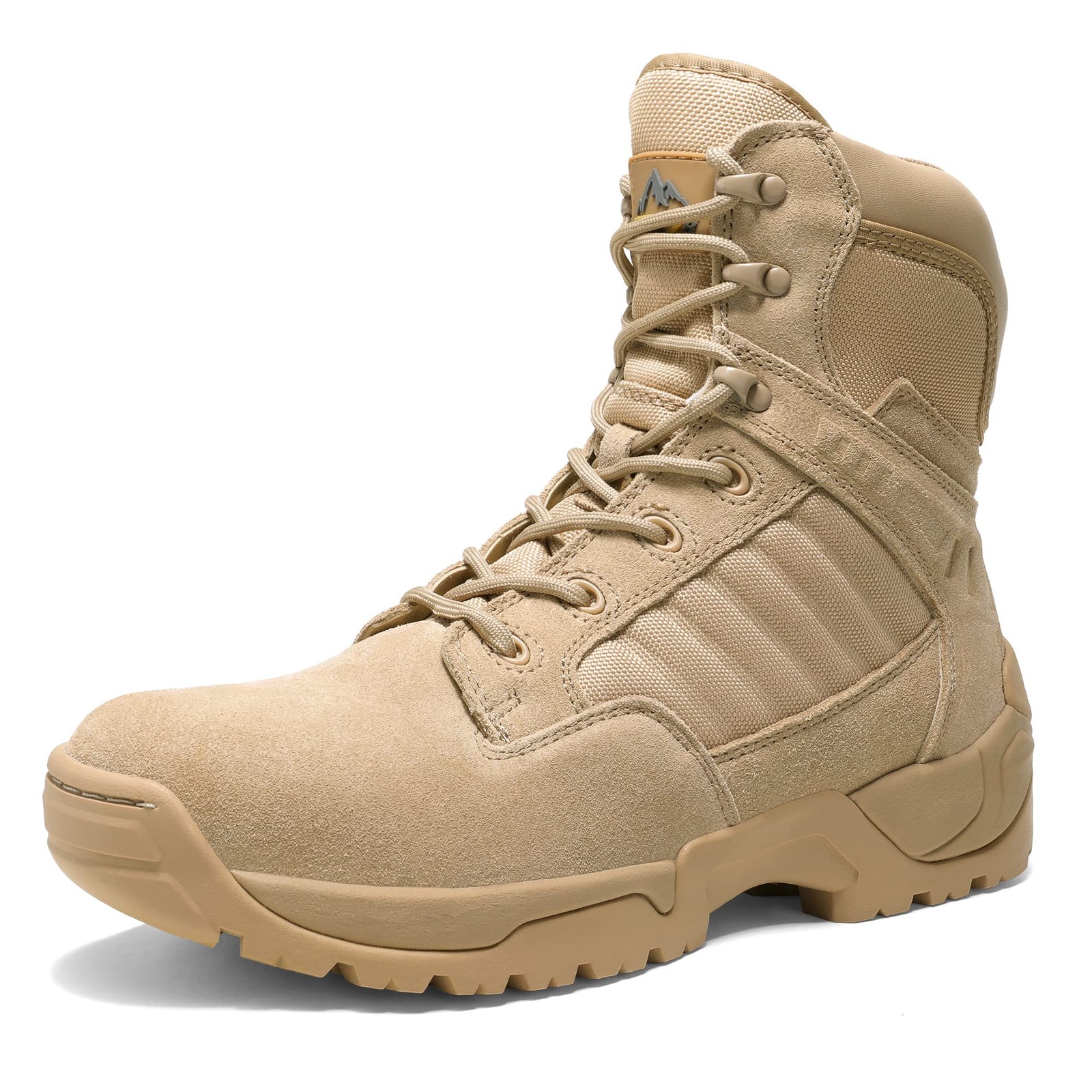 Men's Tactical Military Boots 6 Inch Mid Ankle Hiking Work Boots with Side Zipper