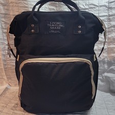 Living Traveling Share Black Diaper Backpack Multiple Compartments