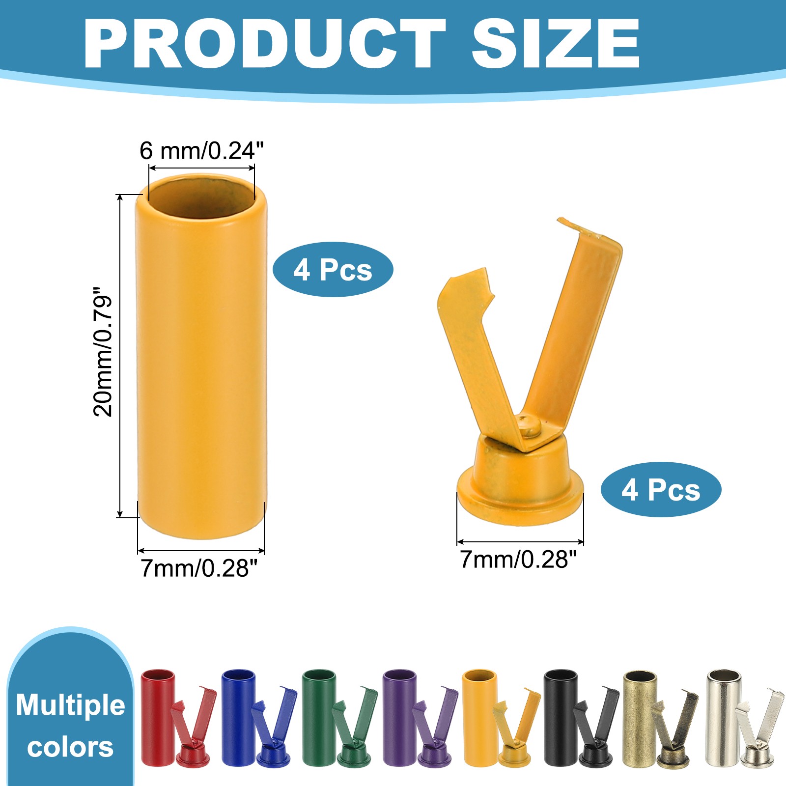 APL Punte per lacci 0 79 pollici adatte per tappi terminali per scarpe in metallo confezione da 4 giallo dorato