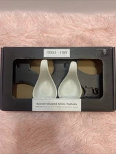 Fiddle+Fern Porcelain Spoon Shaped Mini Tasters Set Of 2