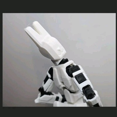 BUNNY 13 Articulated Action Figure Custom 3D Printed Poseable Rabbit Robot...