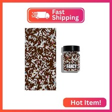 Fancy Sprinkles Classic Twist Chocolate Jimmies, Rainbow Jimmies, White Non Para