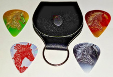 1 x OR Set Of 4 + Case Horse Head 0.96mm Guitar Pick Plectrum Choose Design