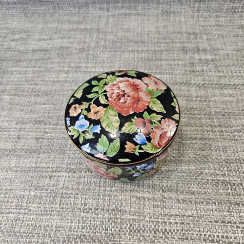 Vintage Otagiri Japan Porcelain Jewelry Trinket Pill Box Floral Garden Tavistock - Picture 2 of 7