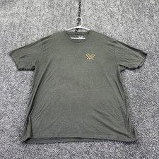 Vortex Shirt Mens 2XL Green Gray Short Sleeve Logo Flag Graphic Tee Tagless