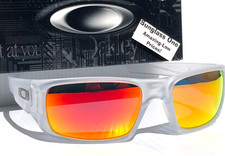 Oakley Crankshaft Matte Clear POLARIZED Galaxy Ruby Mirror Lens Sunglass 9239-09