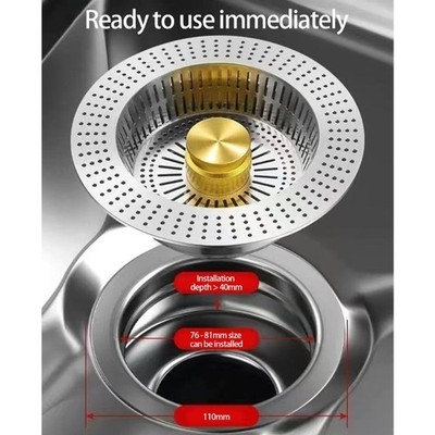 Stainless Steels Drain Filter Bounce Cores Sink Drain Plug Sink Drain Basket