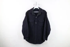 Vintage 50s 60s Mens Small Thrashed Wool CPO Button Shirt Jacket Jac Shirt USA