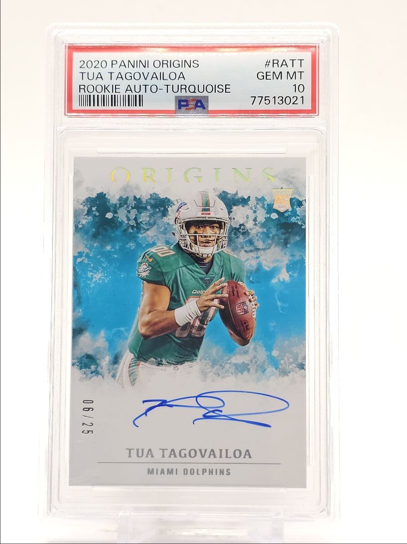 Tua Tagovailoa Panini Origins Rookie Autographs #RATT Turquoise