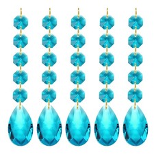 Teardrop Crystal Chandelier, 5 Pack 135mm Length Prisms Part Navy Blue