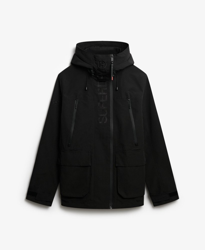 Superdry Jacket Coat Hooded Ultimate Windbreaker Jacket Zip Pockets Black image 7