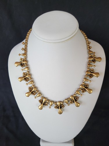 Collana Vintage J.Crew Elegante Schiuma di Mare Strass Verde Statement con Etichetta - Foto 8 di 8