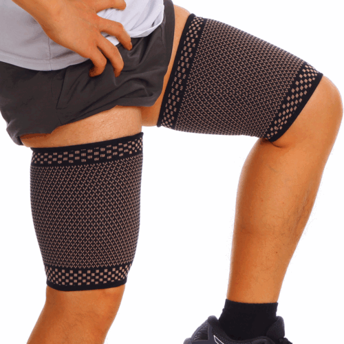 Copper Thigh High Compression Sleeve Leg Quad Hamstring Support Sports Men Women - Picture 12 of 13