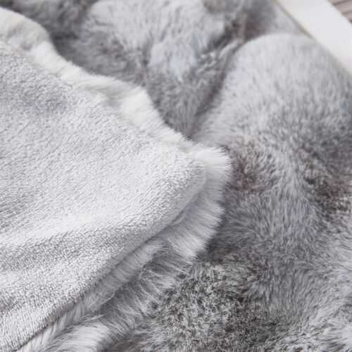 Luxury Plush Throw Blanket Super Soft Cozy Fuzzy Blanket Faux Fur Bed Blanket - Picture 9 of 76