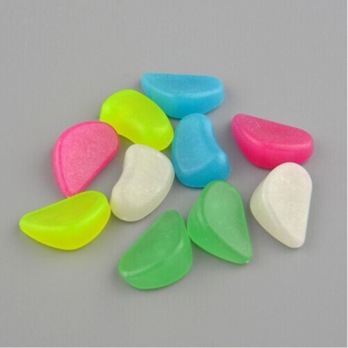 10Pcs Glow In the Dark Pebbles Artificial Stone Walkway Aquarium Fish Tank - Picture 2 of 2