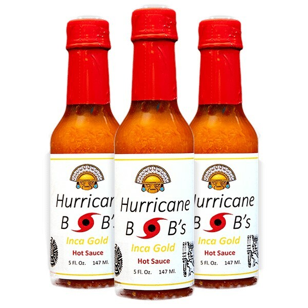Hurricane Bob's Hot Sauce Inca Gold Aji Amarillo, Rocoto, Habanero