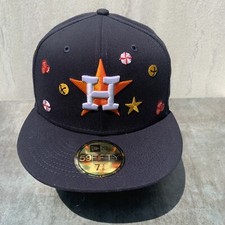 Houston Astros Christmas Hat Holiday Theme New Era 59Fifty Hat SZ 7 3/8 New H32