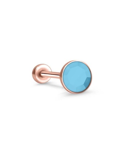 Threadless Labret Nose Ring Monroe Push Pin Stud Rose Gold Steel 4mm CZ - Picture 14 of 14