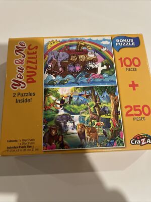 NEW CraZart You & Me Challenge Noah's Arc Watering Hole 100 & 250 Piece 2 Puzzle