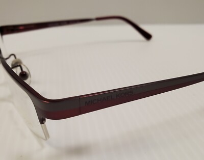NEW MICHAEL KORS unisex mk127 rectangle eyeglasses in grey red Michael Kors Eyeglasses MK127 608 Burgundy Gray 49-19-135  main image 3