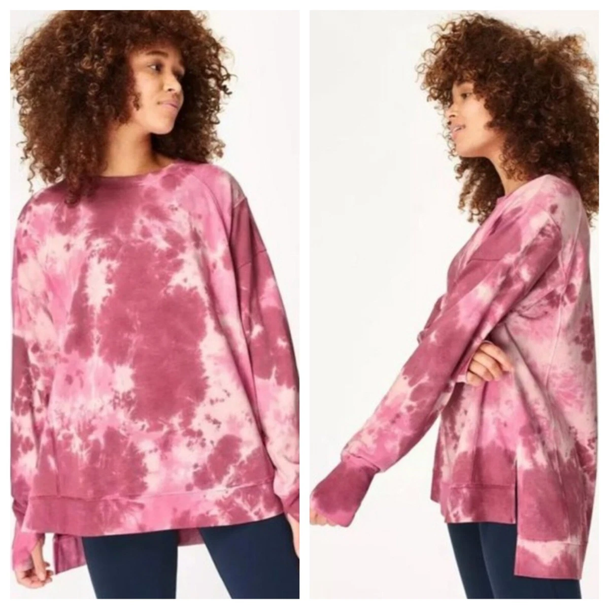Sweaty Betty Pink Tie Dye After Class Pullover Sweatshirt Size Small  Crewneck | eBay