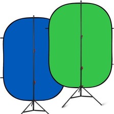 LENCARTA Chromakey Blue Green Screen Pop Up Background with Stand 150x200cm