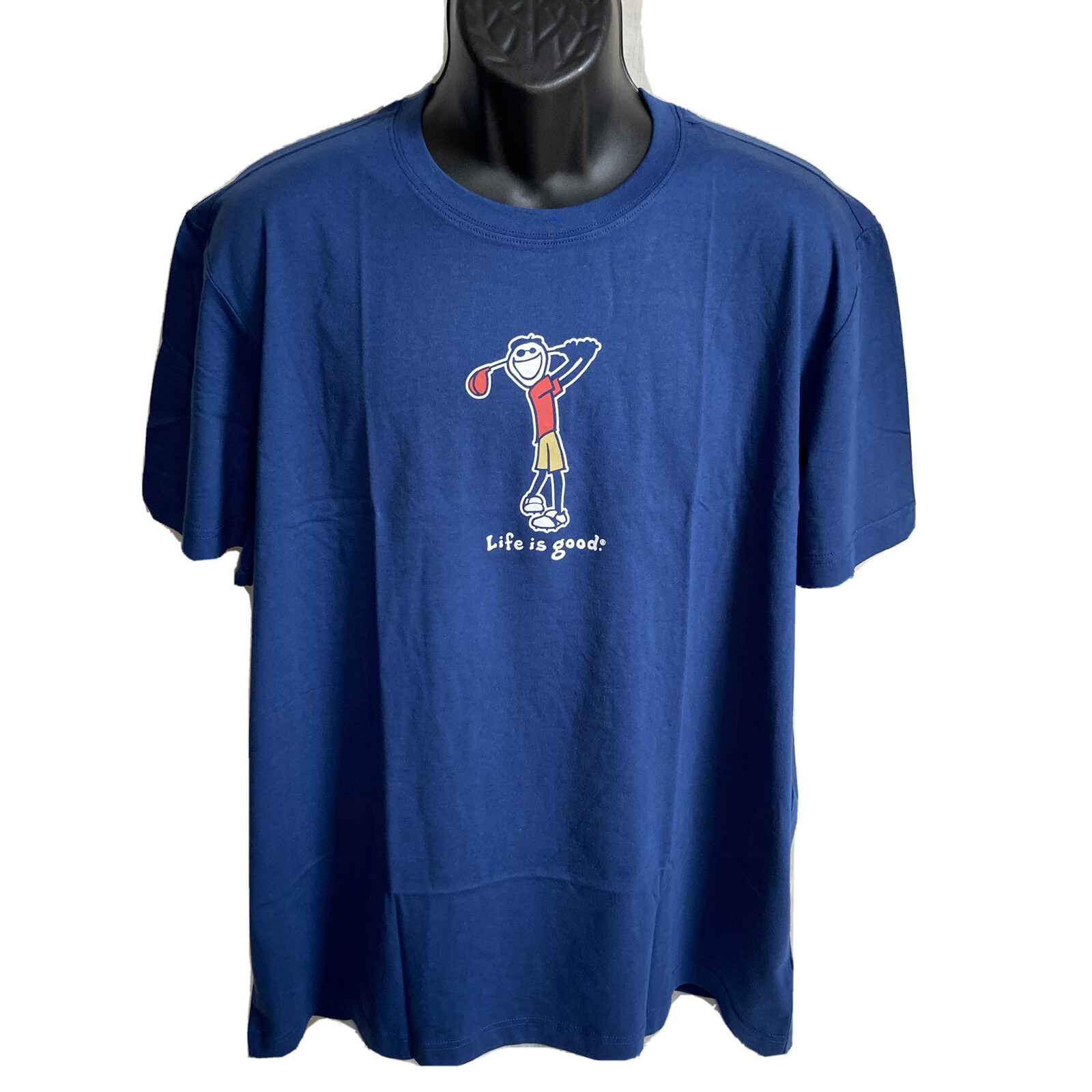LIFE IS GOOD Vintage S/S Mens Crusher T Shirt Tee Golf Jake Dark Blue