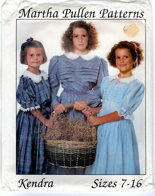 ''Kendra'' Dress  1988 Martha Pullen Patterns Sewing Sizes: 7-16