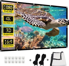 Projector Screen,Huanyingbjb 4K 16:9 HD Rear Front Projector Screen Foldable Pro