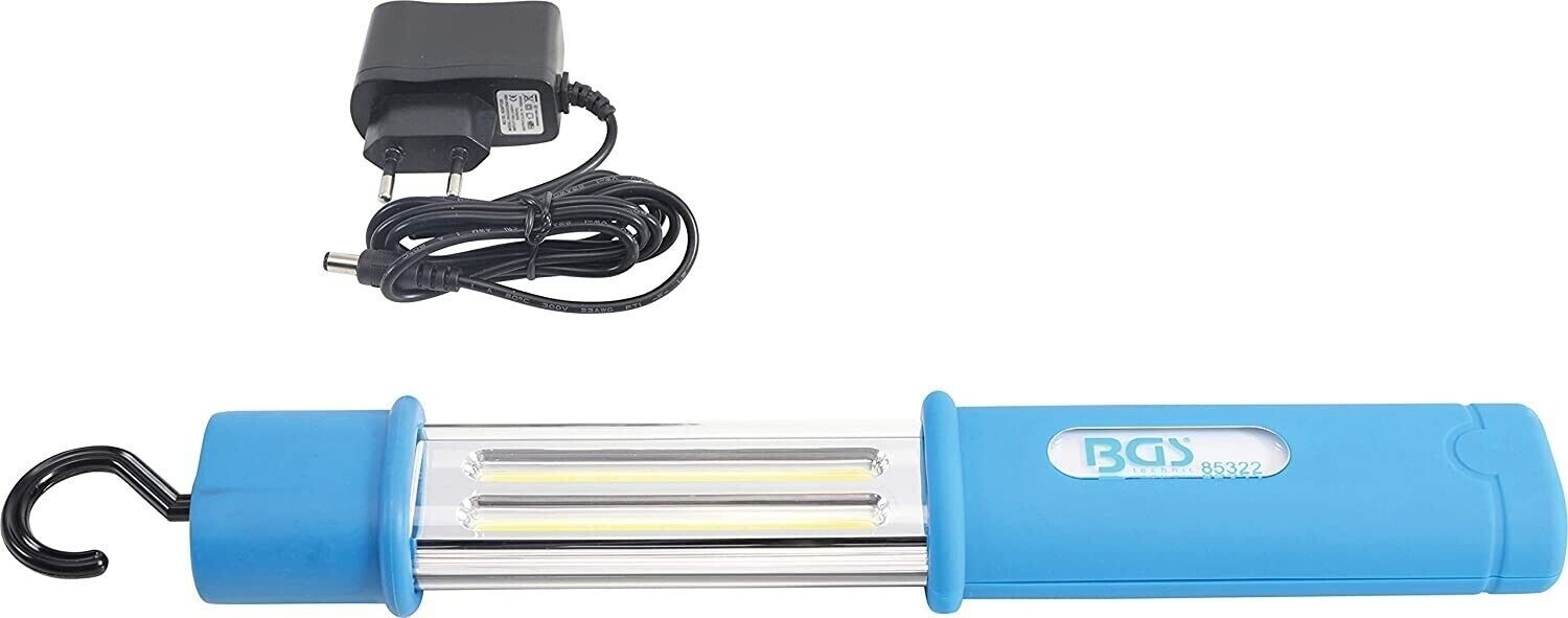 BGS Lampada TORCIA A Batteria Impermeabile Cob-Led 5w appendibile DA LAVORO