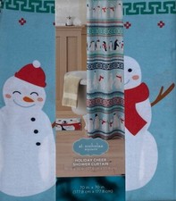 St. Nicholas Square Holiday Cheer Christmas Fabric Shower Curtain Polyester 70"