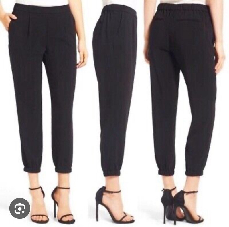 Trouve Black Crepe Dress Genie Pants Size 2